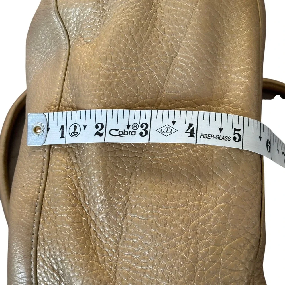 Cole Haan Gold Pebbled Leather Large Hobo Bag Pink Interior‎
